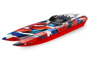 TraxxasDCBM41WidebodybrushlessbootRTR-TSM-RoodBlauw