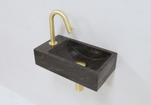 LambiniDesignsRectolinksnatuursteenfonteinsetmetgoudengebogenfonteinkraanentoebehoren