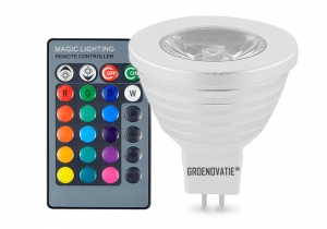 GU53MR16LEDSpot3WRGBDimbaarInclAfstandsbediening