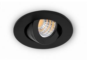 InbouwspotLED3WRondKantelbaarAluminiumDimbaarZwart
