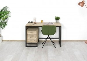 SteigerhoutenbureauArodametladenblokenmetalenframe