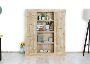 SteigerhoutenkastWattonmetschuifdeurenenlegplanken