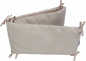 MamaLoesVeloursRibBeige30x180cmBedbumper