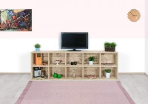 SteigerhoutenvakkenkastTVmeubelMadison