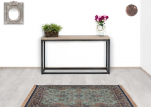 SteigerhoutensidetabledressoirDanbymetijzerenonderstel