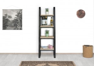 SteigerhoutendecoratieladderCorametstalenframe