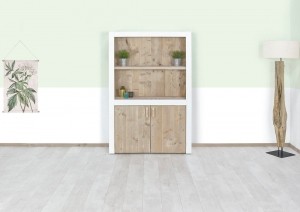 SteigerhoutenkastHoumainlandelijkestijlmetwitkader