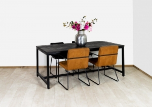 MangohouttafelzwartHiltonmetstalenonderstel