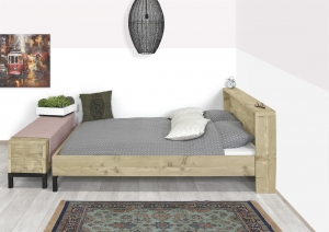 IndustrieelsteigerhoutentweepersoonsbedPond