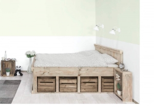 SteigerhoutenbedLimametfruitkistjes