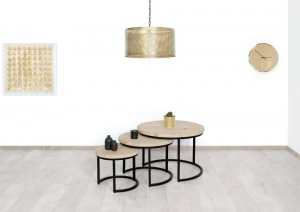 SteigerhoutenrondesalontafelVinametindustrieelframe