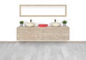 SteigerhoutenzwevendbadkamermeubelLalumetlades