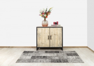 SteigerhoutendressoirPinonmetstalenframe