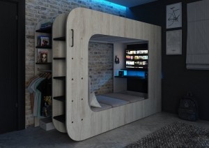 HoogslaperTheCube90x200-Grijseiken