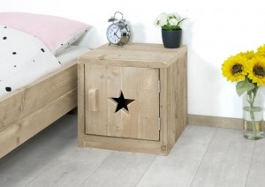 SteigerhoutennachtkastjeCaspermetdeurtje
