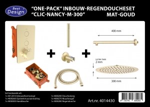BestDesignClicNancyinbouwregendouche30cmmatgoud