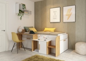 KinderbedSachametbureauWitEik-90x200cm