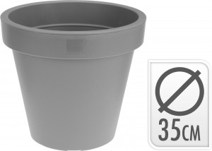 BloempotEKRondDiameter35cmLichtgrijsVINampook-Nampook