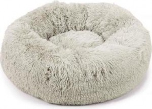 BeezteesYali-Hondenmand-Pluche-Lichtgrijs-Diam60cm