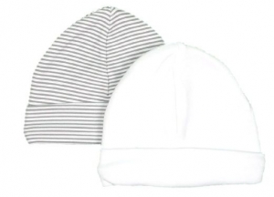 PetitVillainExtraSoftMaat5056GrijsgestreepteWitteMutsjes2Stuks