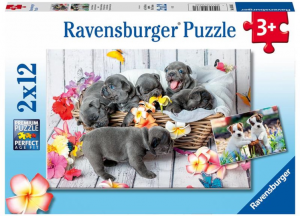 SchattigeHaarbolletjesPuzzel2x12stukjes