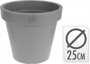 BloempotEKRond25x25x22cmLichtgrijsNampook-Nampook