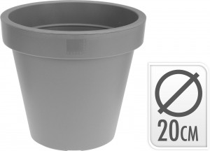 BloempotEKRond20x20x18cmIXLichtgrijsNampook-Nampook