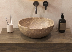 SalenziEmperadorTaupeWaskom40x40x15cmDiepOpbouwmodel