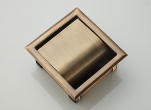 SaniclearAntiqueinbouwtoiletrolhoudermetklepverouderdmessing