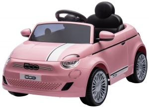 EcoToysRozeElektrischeFiat500Kinderauto