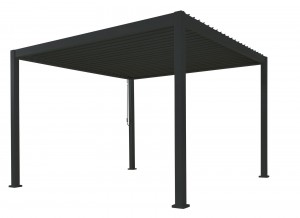 PatioCovervierkantLRotaGazebo360x360h250cmMattroyalgreyoverkappingpergolaSuns-Suns
