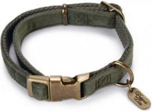 DesignedbyLotteVelura-Hondenhalsband-Fluweel-Groen-26-40cmx15mm