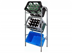 ProfecoKrattenrek-StalenOpbergrek-Voor3Kratten-116x50x33-Zilver