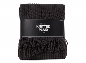 SENZAPlaidGebreid-150x130cm-Antraciet