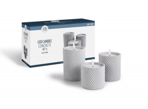 LifaLivingLEDKaarsenSetvan3-CementenHoudermetKabelpatroon-Timerfunctie