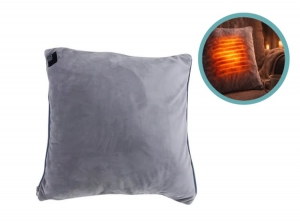 SilvergearWarmtekussenGrijs40x40cm-3standen-ElektrischVerwarmdKussen-HeatingPillow-USBOplaadbaar-DraadloosElektrischKussen-Infrarood