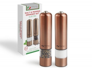 Magnani-ElektrischPeper-enZoutstel-RosGoud-GroveenFijneMaalstand-RVS-Batterijen-22x5cm