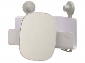 JosephJosephEasyStore-Doucherek-MetSpiegel-Hoek-Grijs