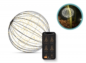FlinQSlimmeLichtbolKerstverlichting60cm-BuitenBinnen-AppBediening-Zwart