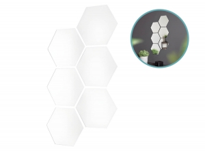 Zeshoekigespiegelwandstickers6-delig18x21x025cm