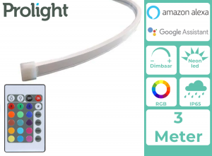 ProlightNeonLED-Strip-Multicolour-3Meter-MetAfstandsbediening-WaterdichtIP65