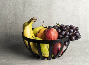 GustaFruitschaal-Zwart-Metaal-Industrieel-Opbergmand-25cm