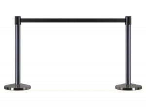 Lowanderafzetpaalmetaal-2stuks-Afzetpaaltjesmetuittrekbaarlint-Chroom