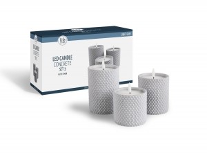 LifaLivingLEDKaarsenSetvan3-CementenHoudermetKabelpatroon-Timerfunctie