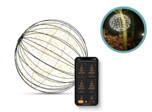 FlinQSlimmeLichtbolKerstverlichting60cm-BuitenBinnen-AppBediening-Zwart