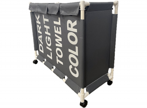 LowanderWasmandmetdeksel120liter-Wassorteerder4vakkenopwieltjes