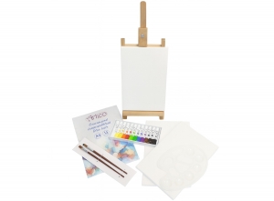 ArticoArtistSet-21-deligeset-Tafel-ezelCanvasPenselen12Acrylverfkleuren