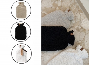 JENSLivingKruik-Teddy-Polyester-34x23x8cm-ZwartWitTaupe