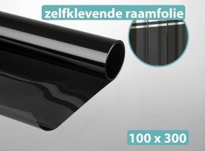 ZonwerenderaamfoliezwartextreemPREMIUM100x300cm-Zelfklevend-UVbestendig-Warmtewerend