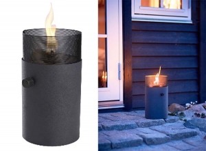UgasGaslantaarnmetdecoratiestenen-zwart-31cmhoog